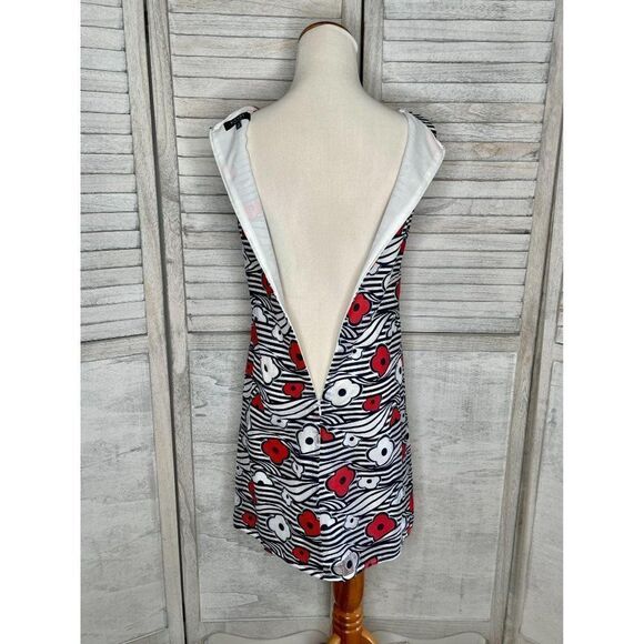 Kaari Blue Red White Blue Lace Floral Dress Size 2 - Picture 8 of 10